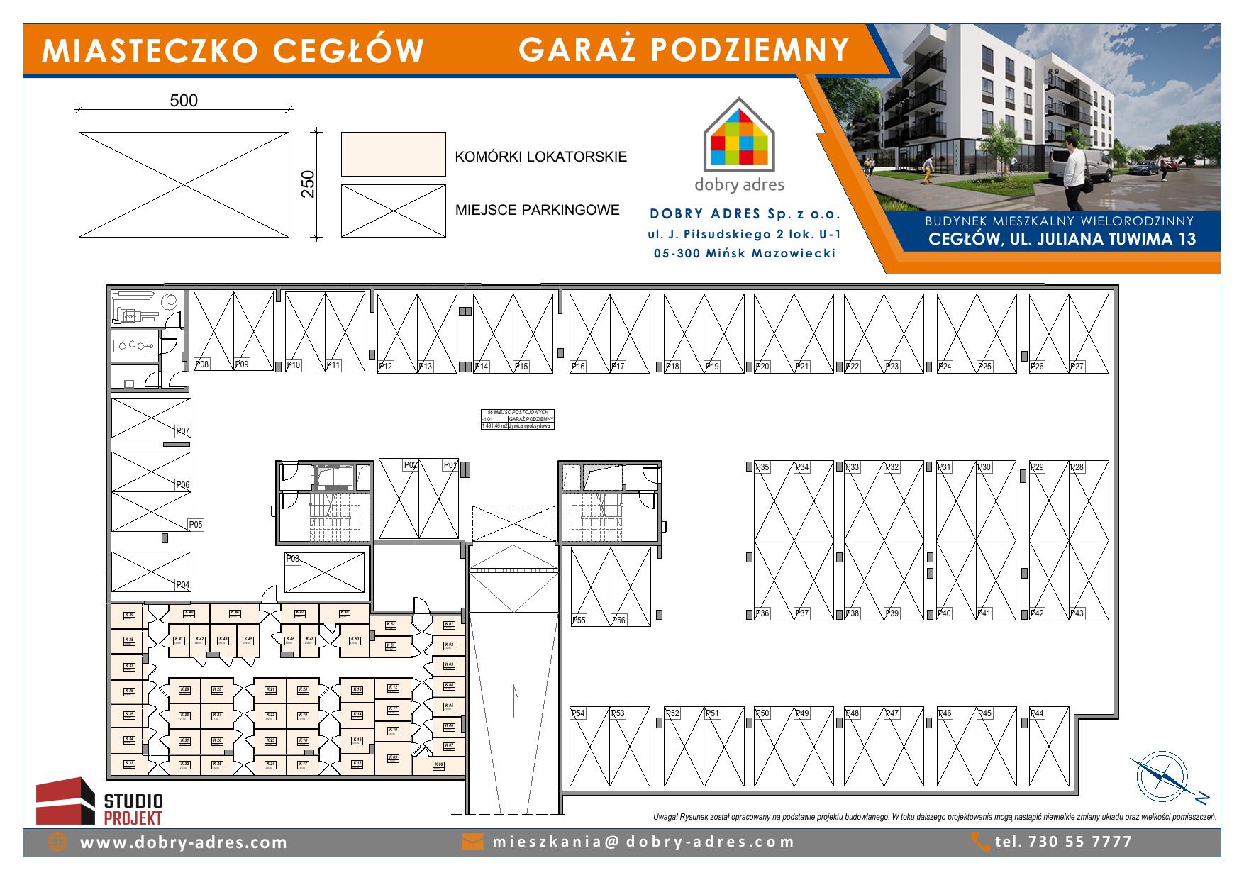 Rzut lokalu Garaż podziemny 1